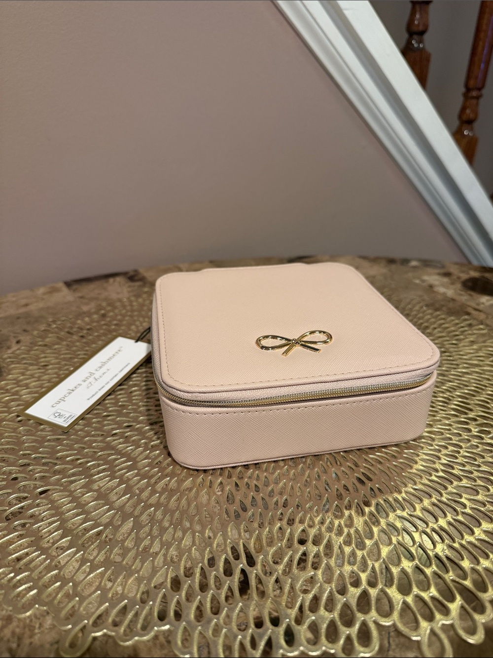 Cupcakes and Cashmere at Home Blush Pink Jewelry Box